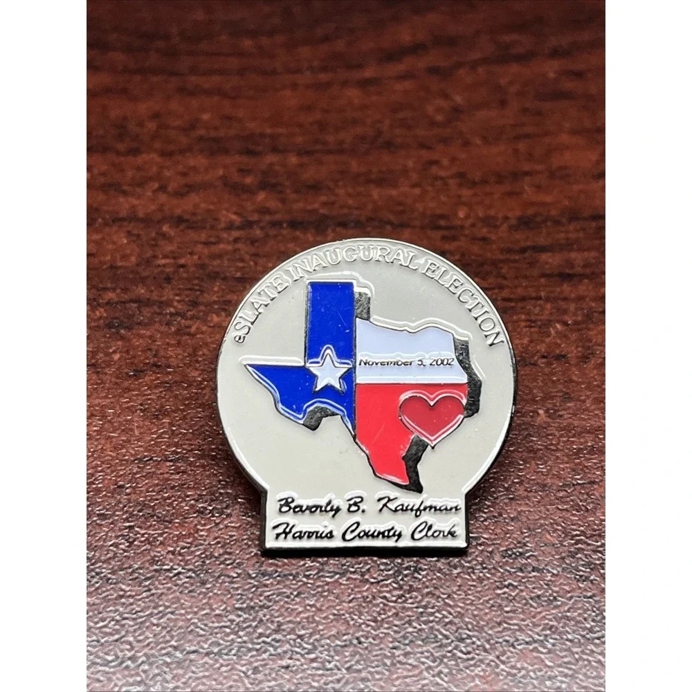 eSlate Inaugural Election 2002 Kaufman Harris County Clerk Texas‎ Lapel Hat Pin